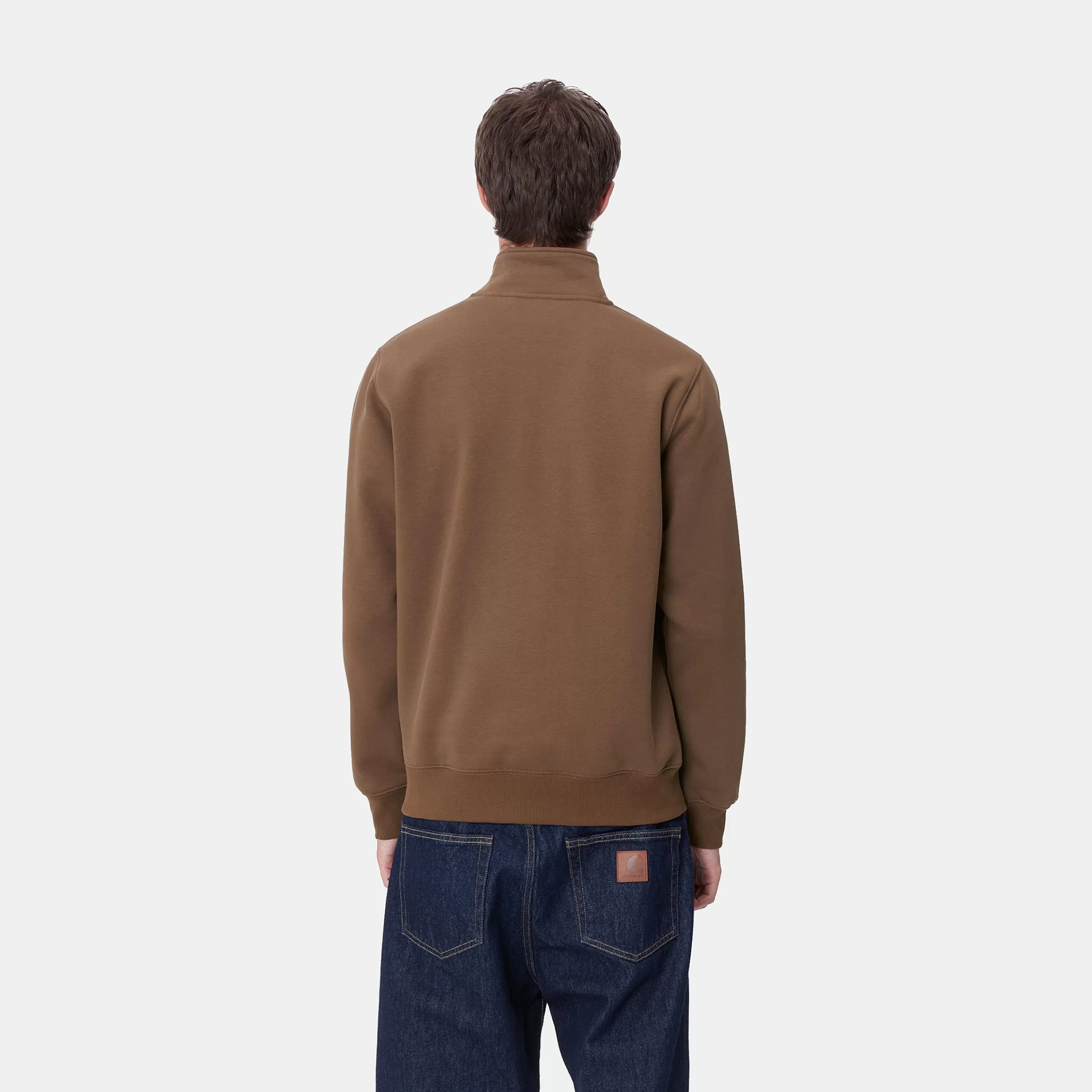 Cheap Carhartt WIP Chase Neck Zip Sweatshirt Chocolate / Gold
