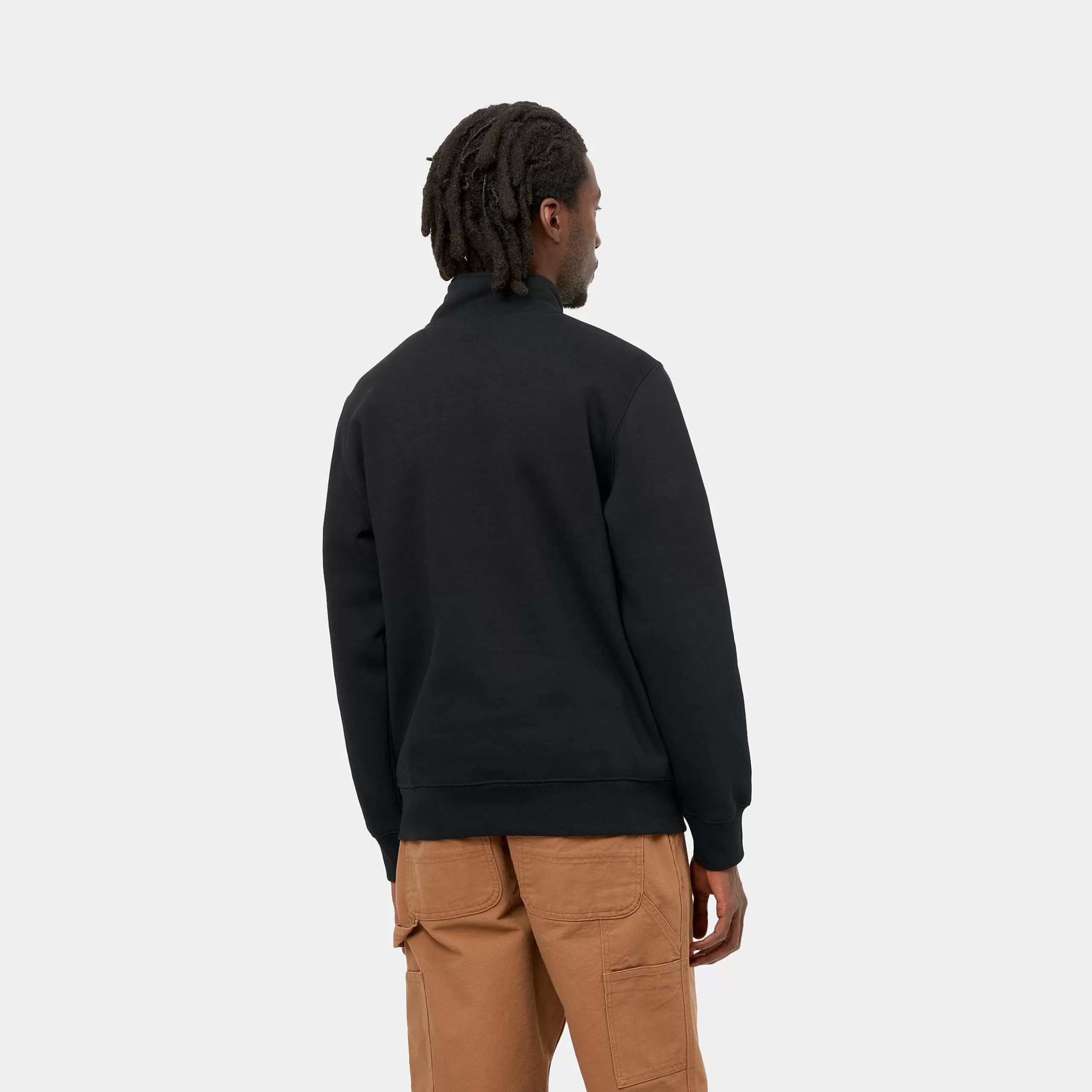 Fashion Carhartt WIP Chase Neck Zip Sweatshirt Black / Gold