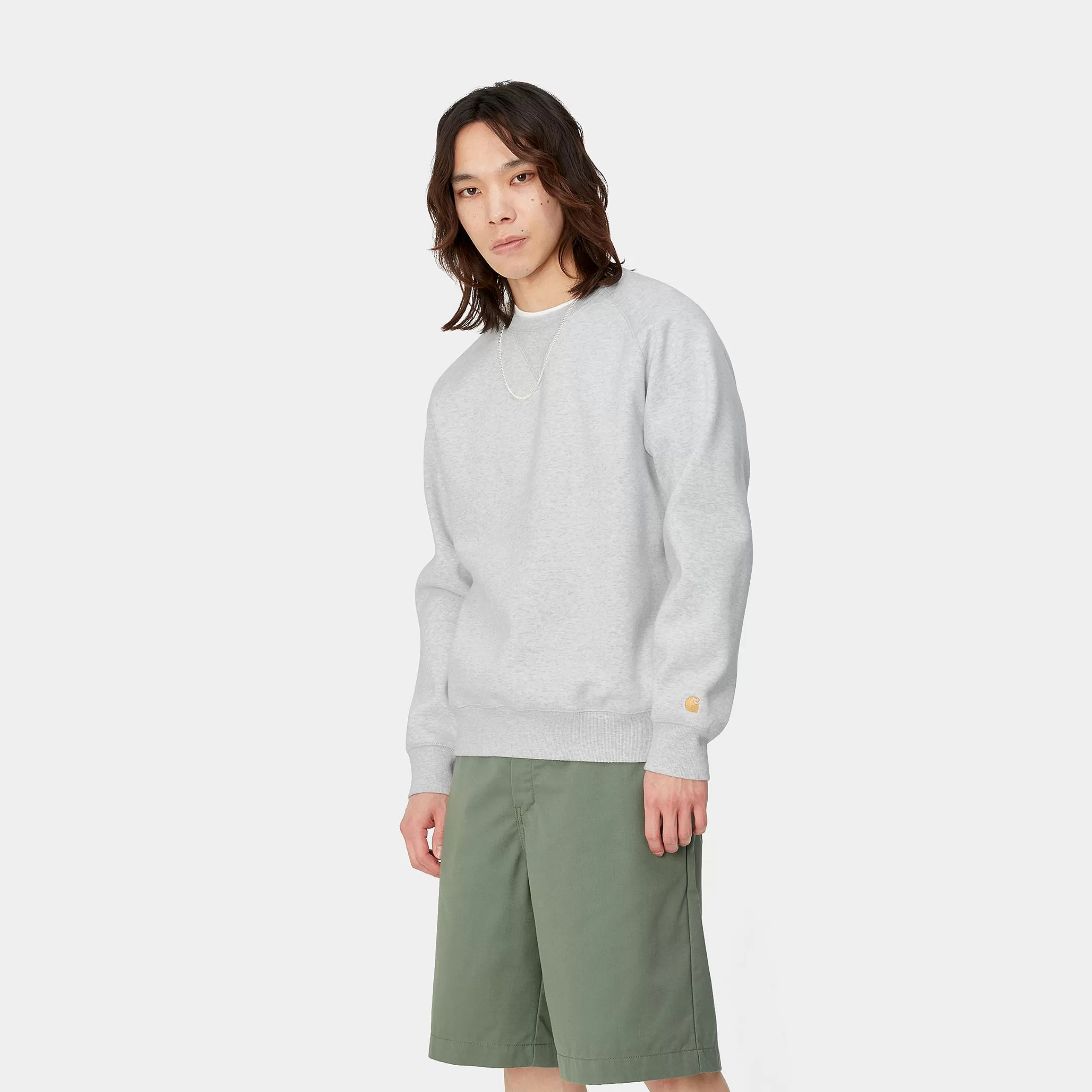 Outlet Carhartt WIP Chase Sweatshirt Ash Heather / Gold