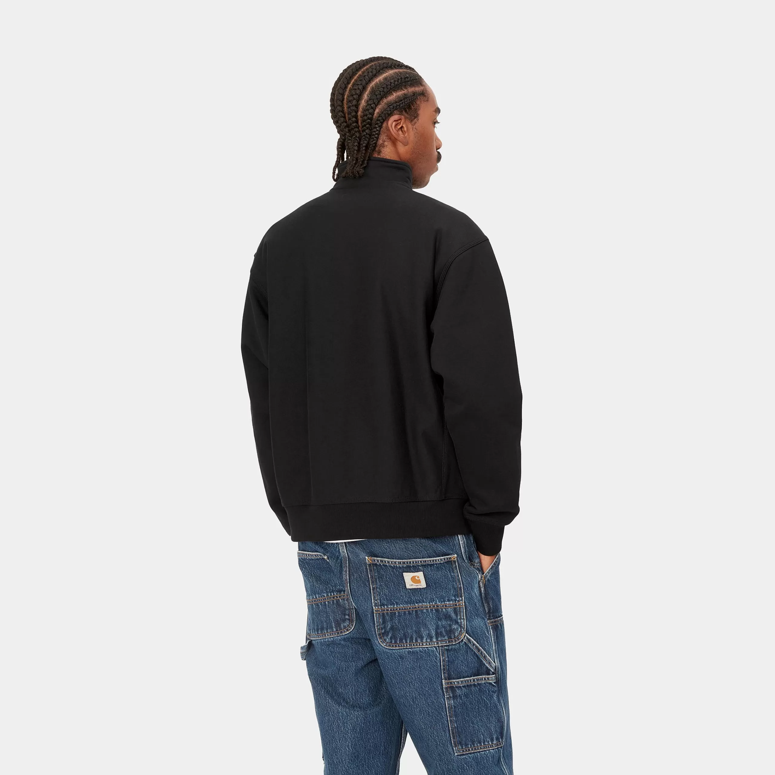Cheap Carhartt WIP Half Zip American Script Sweatshirt Black