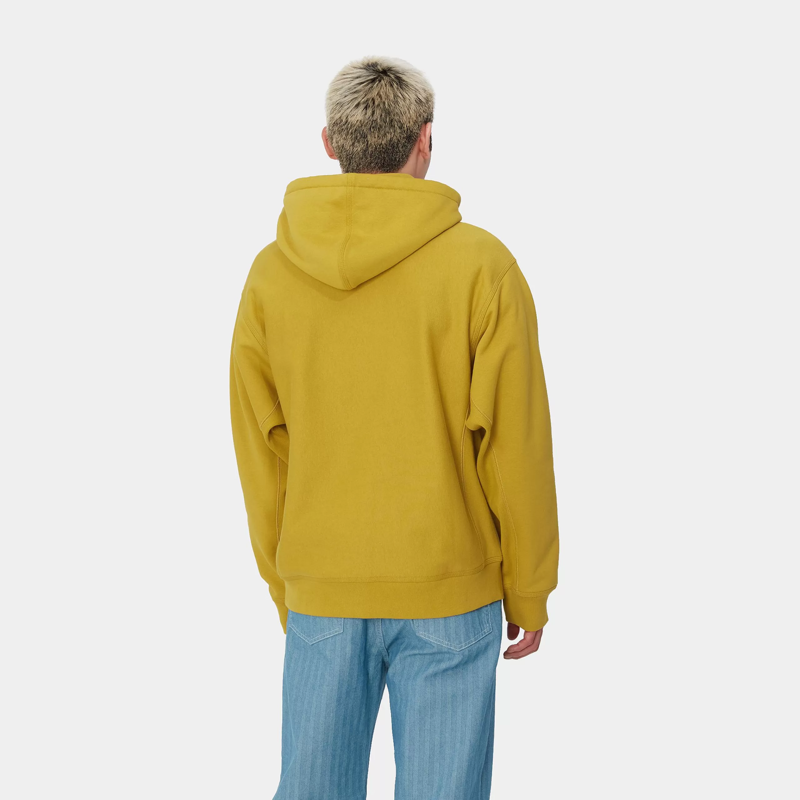 Best Sale Carhartt WIP Hooded American Script Sweatshirt Golden Olive
