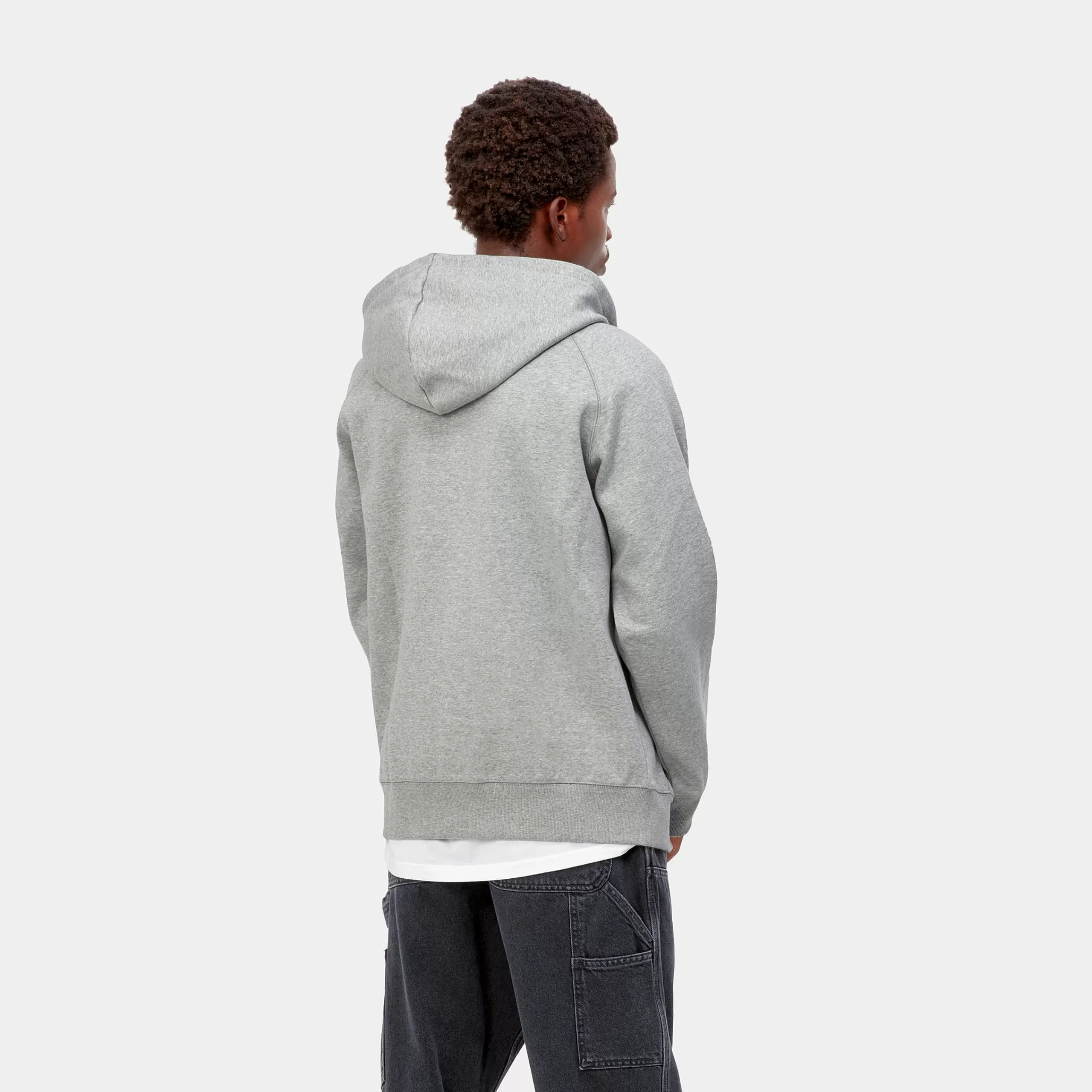 New Carhartt WIP Hooded Chase Jacket Grey Heather / Gold