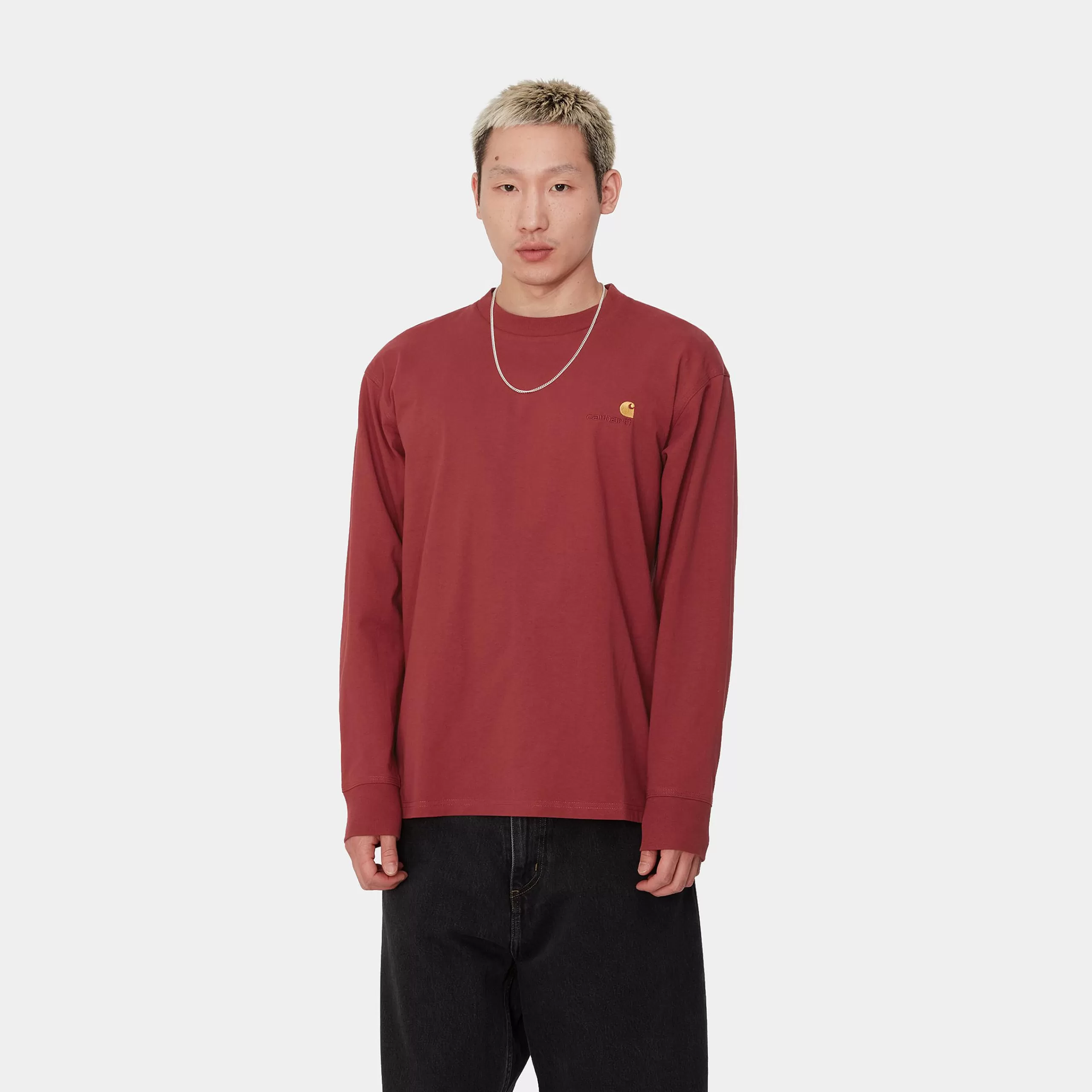 New Carhartt WIP L/S American Script T-Shirt Tuscany