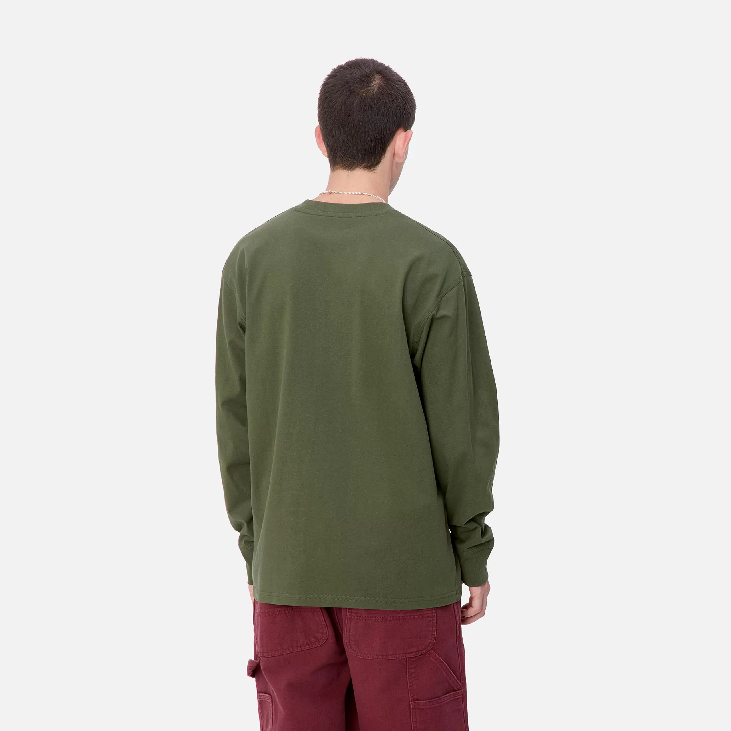 New Carhartt WIP L/S American Script T-Shirt Tarragon