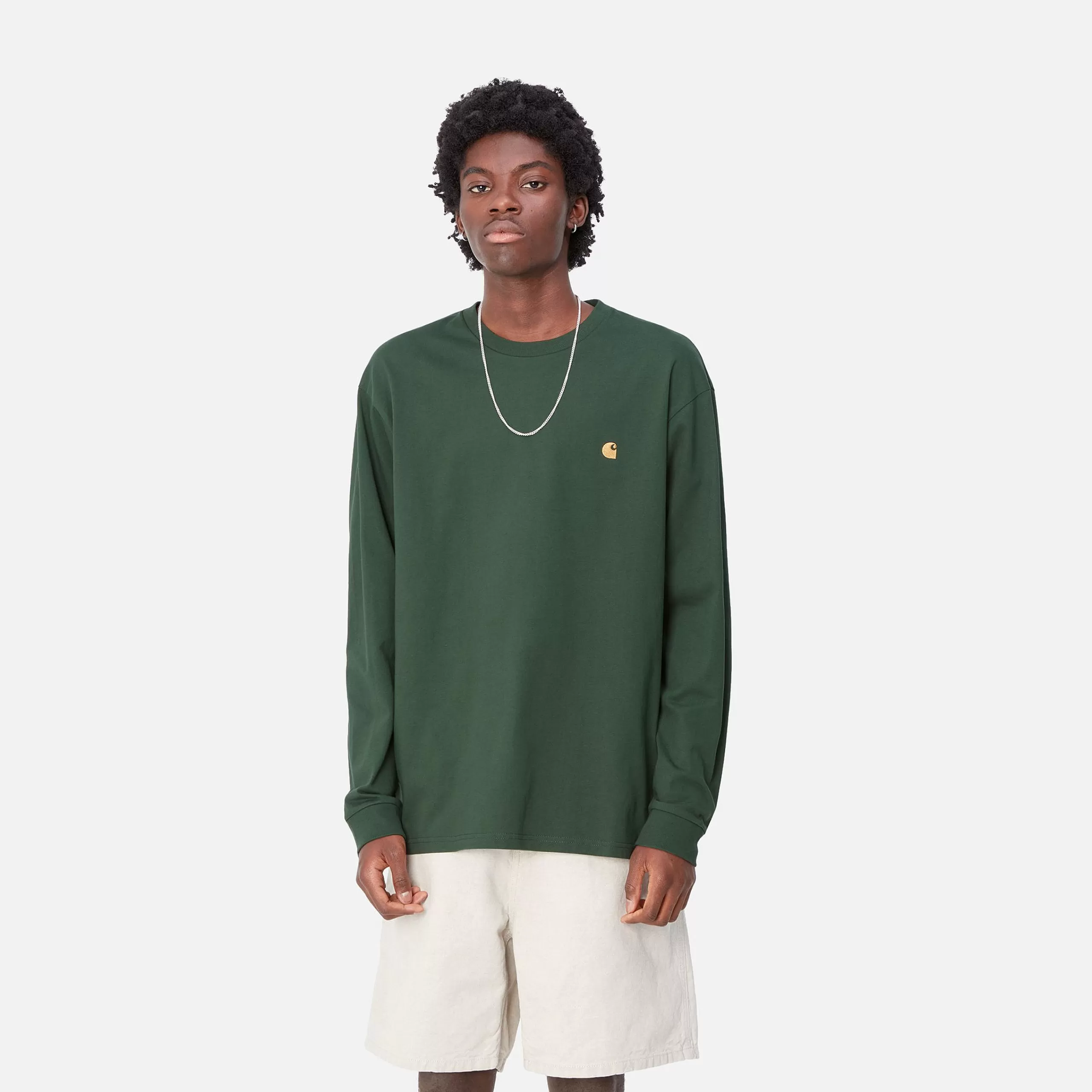 Fashion Carhartt WIP L/S Chase T-Shirt Sycamore Tree / Gold