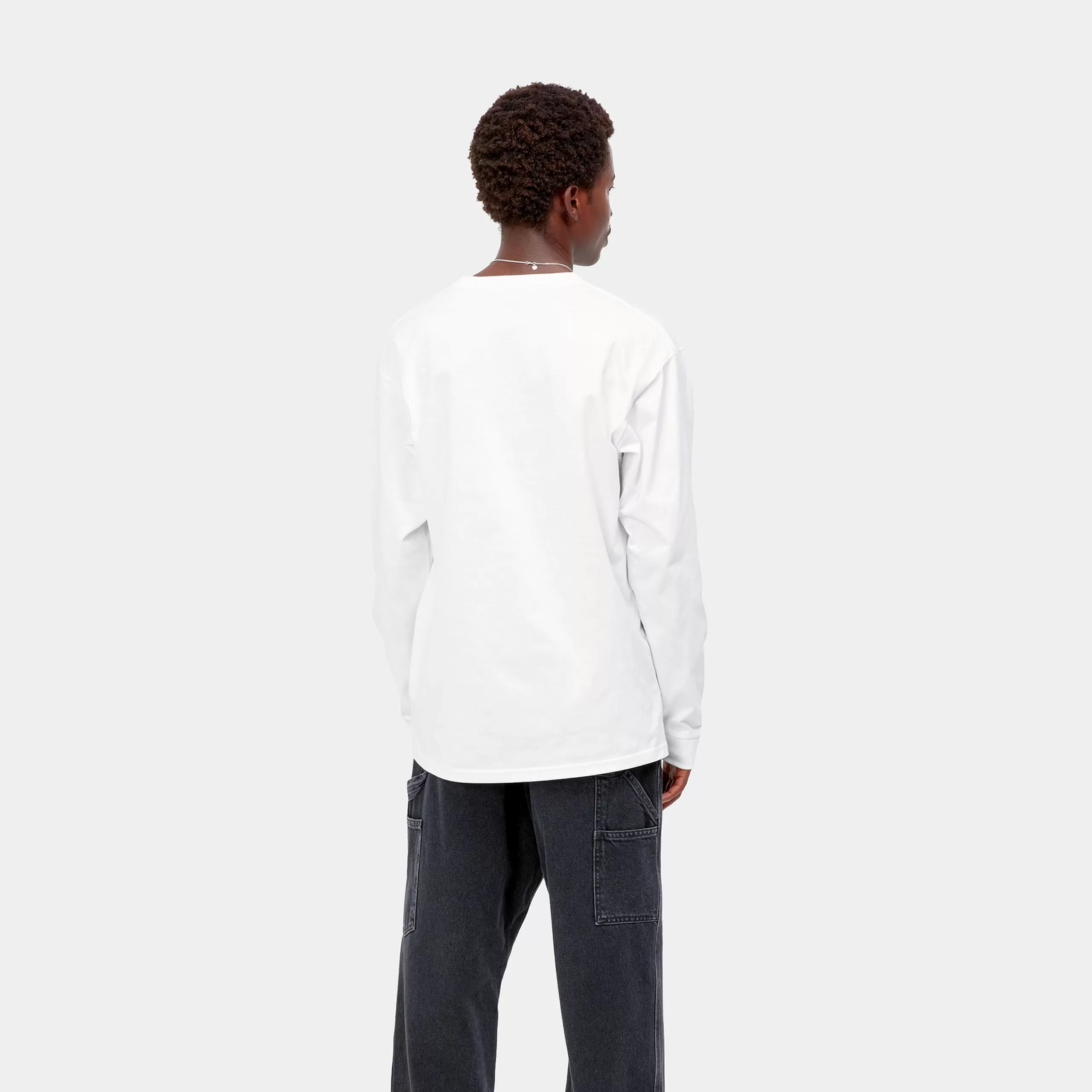 Sale Carhartt WIP L/S Chase T-Shirt White / Gold