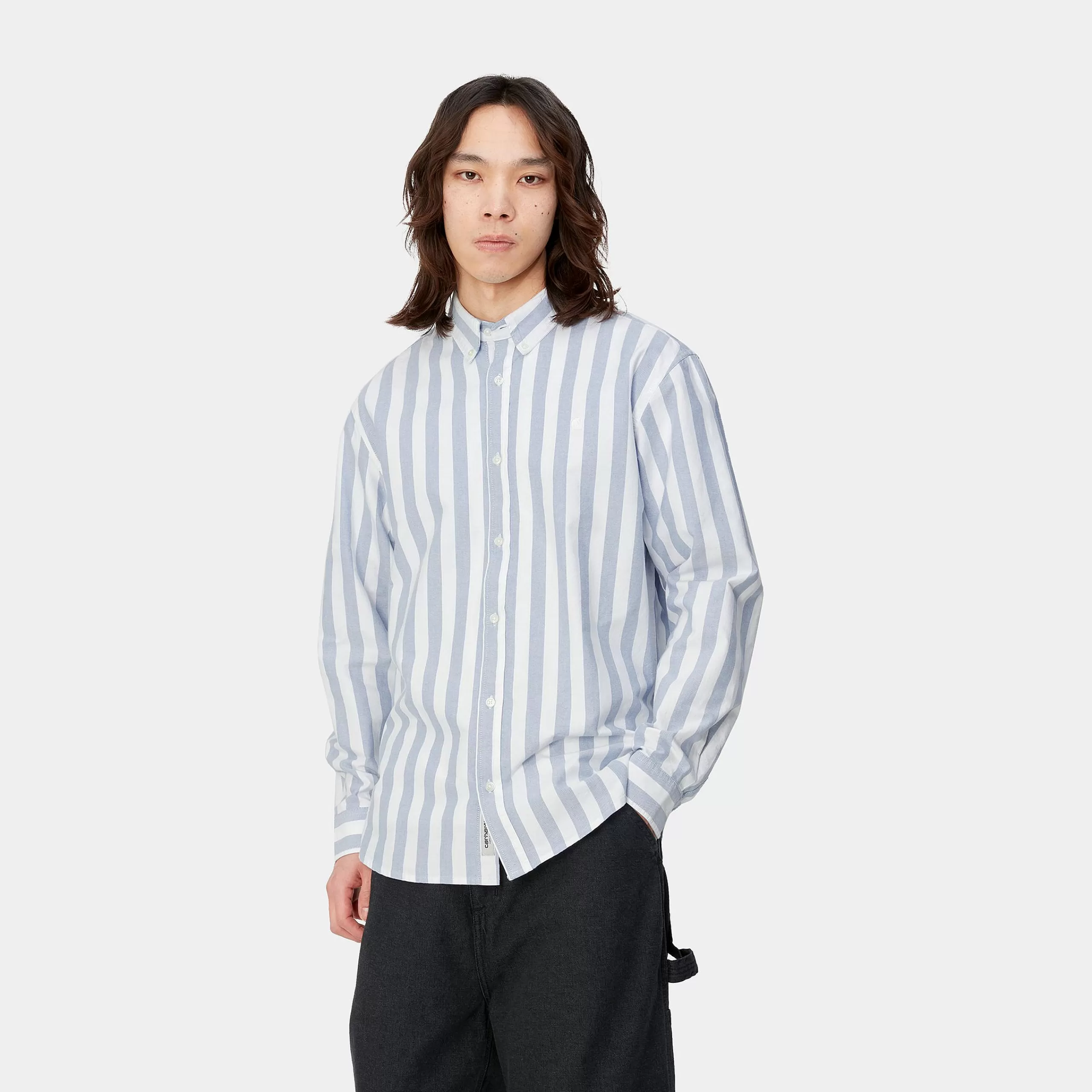 Hot Carhartt WIP L/S Dillion Shirt Dillion Stripe, Bleach / White
