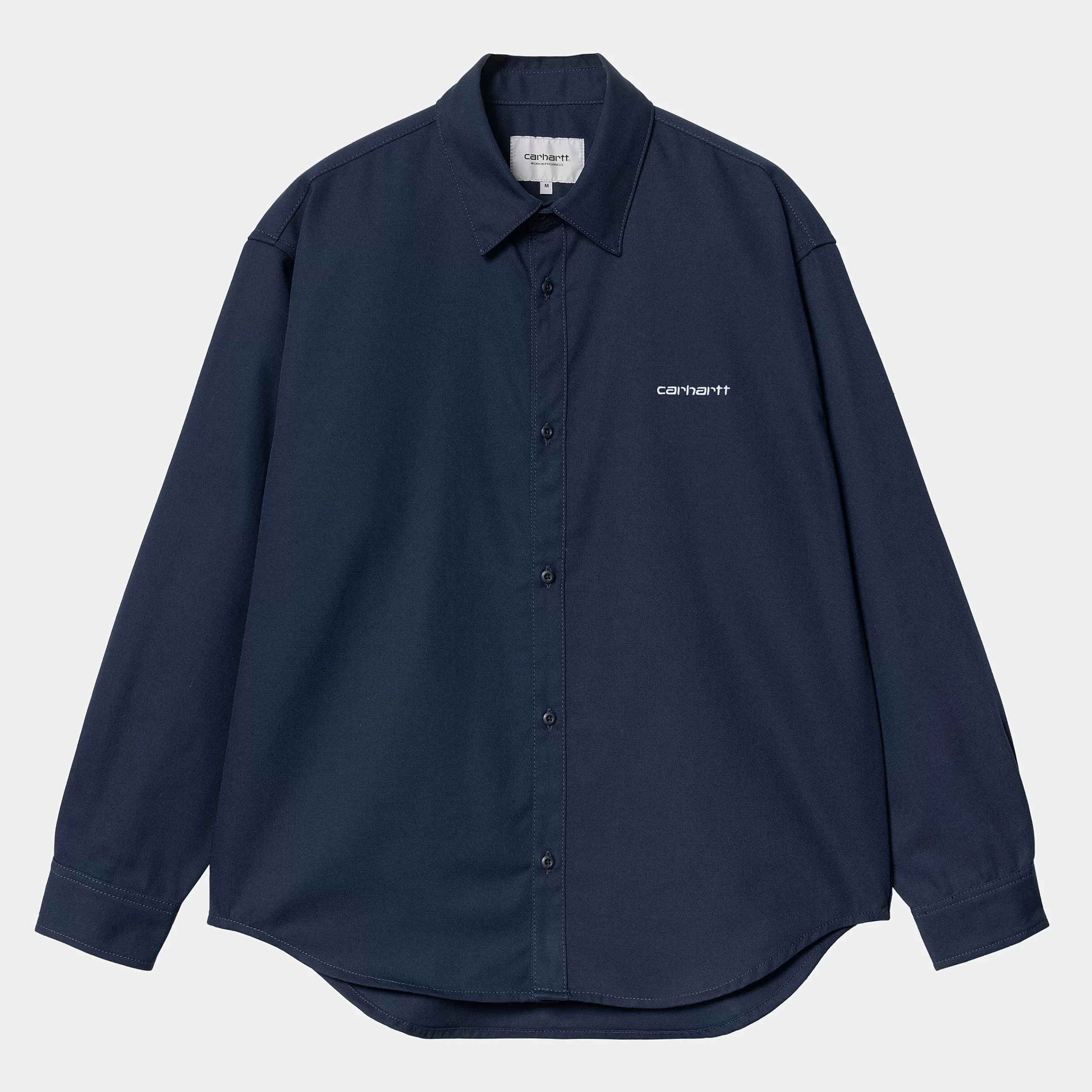 Outlet Carhartt WIP L/S Module Script Shirt Air Force Blue / White