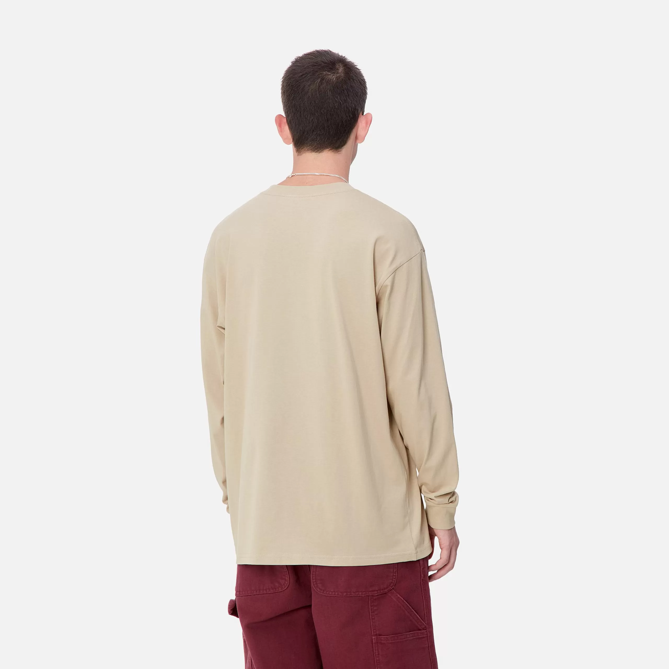 Cheap Carhartt WIP L/S Script Embroidery T-Shirt Wall / Black