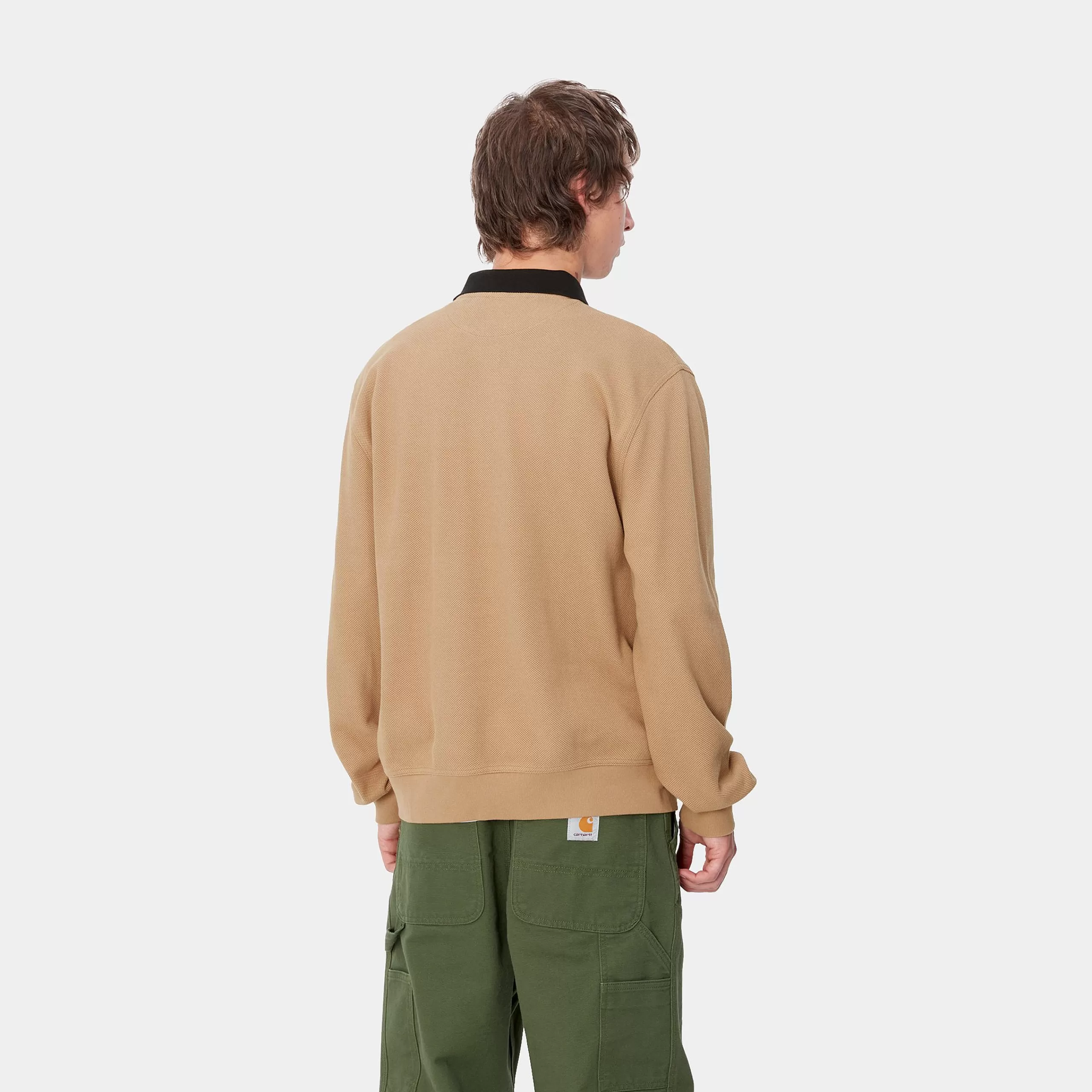 Cheap Carhartt WIP L/S Vance Rugby Shirt Peanut / Black