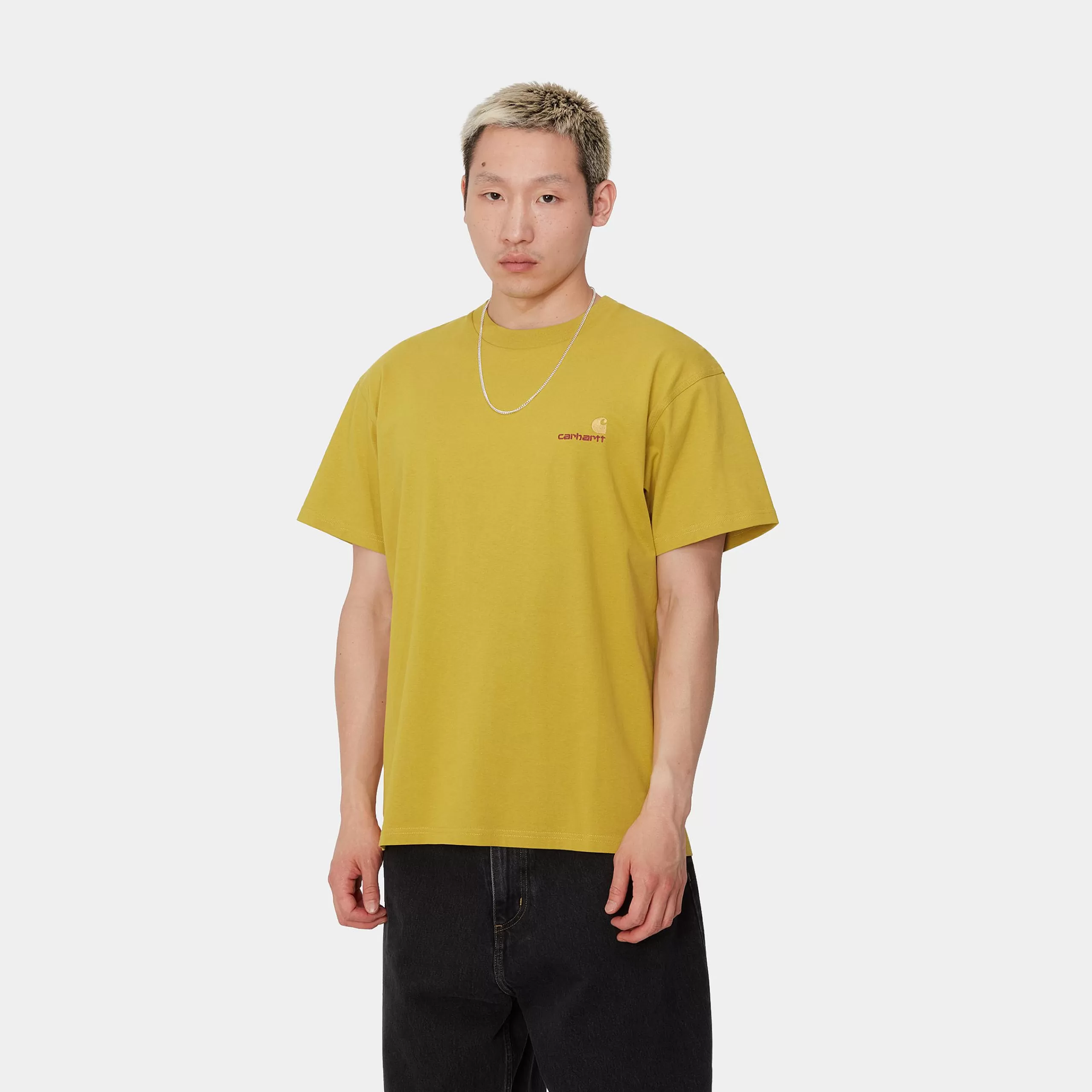 New Carhartt WIP S/S American Script T-Shirt Golden Olive