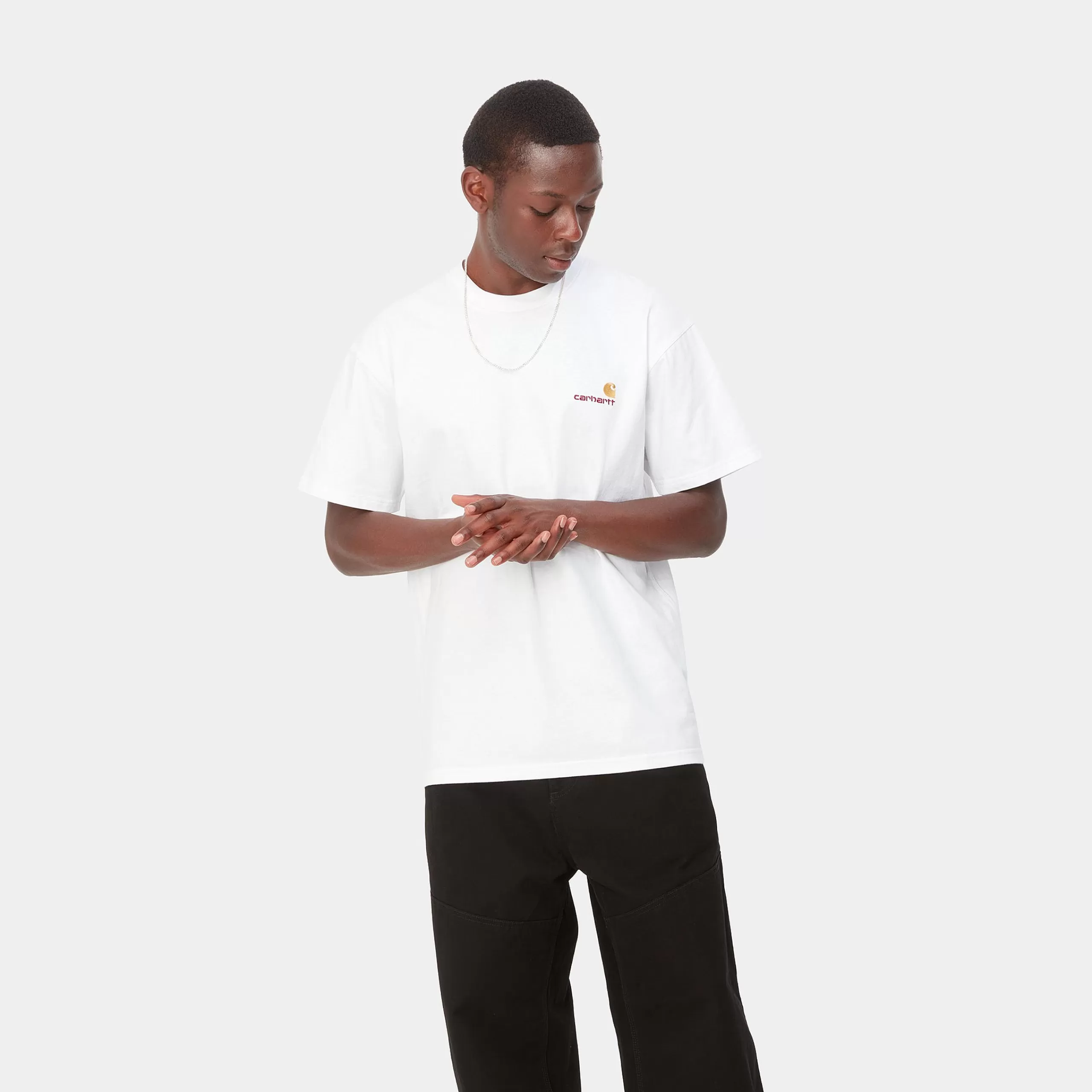 Outlet Carhartt WIP S/S American Script T-Shirt White