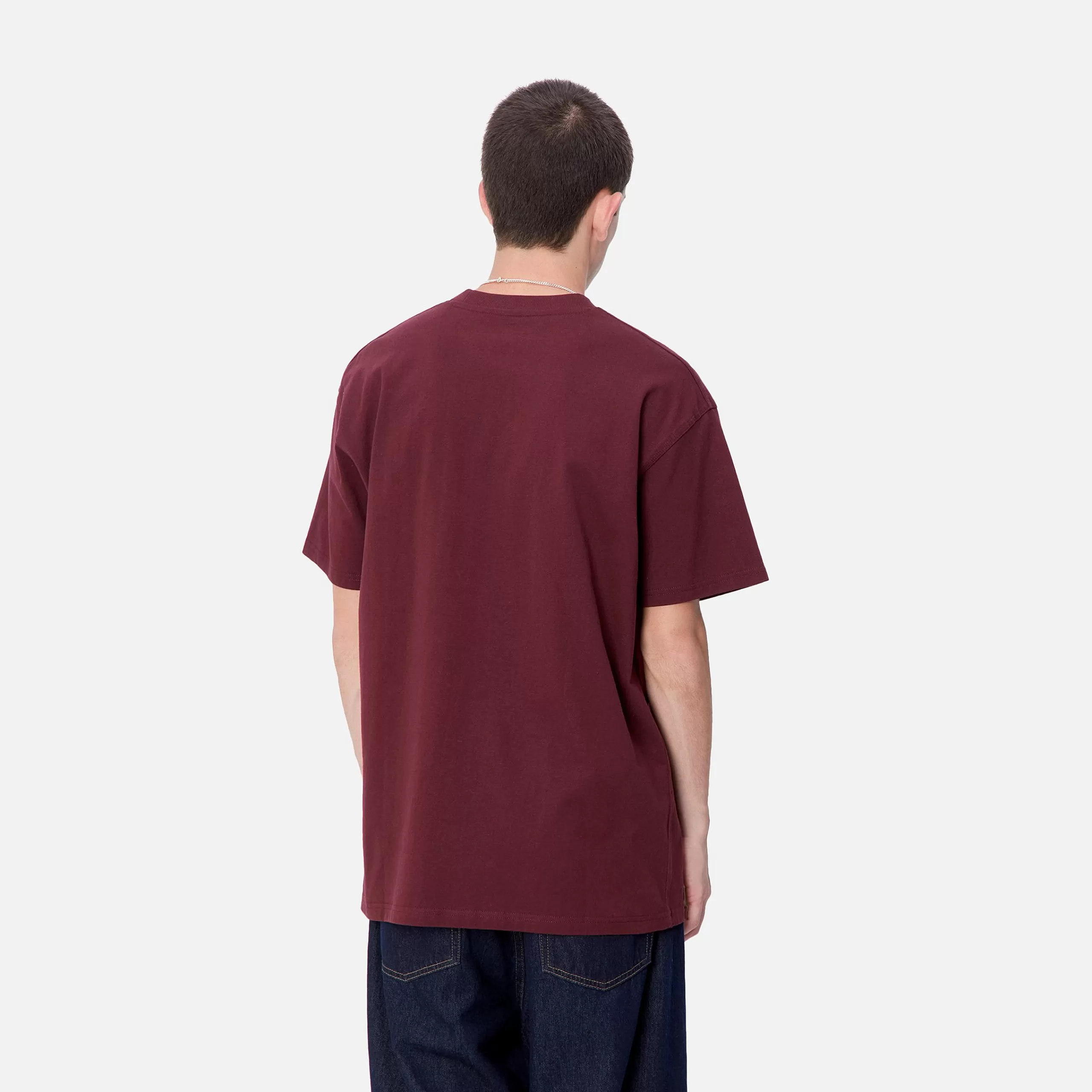 Discount Carhartt WIP S/S American Script T-Shirt Malbec