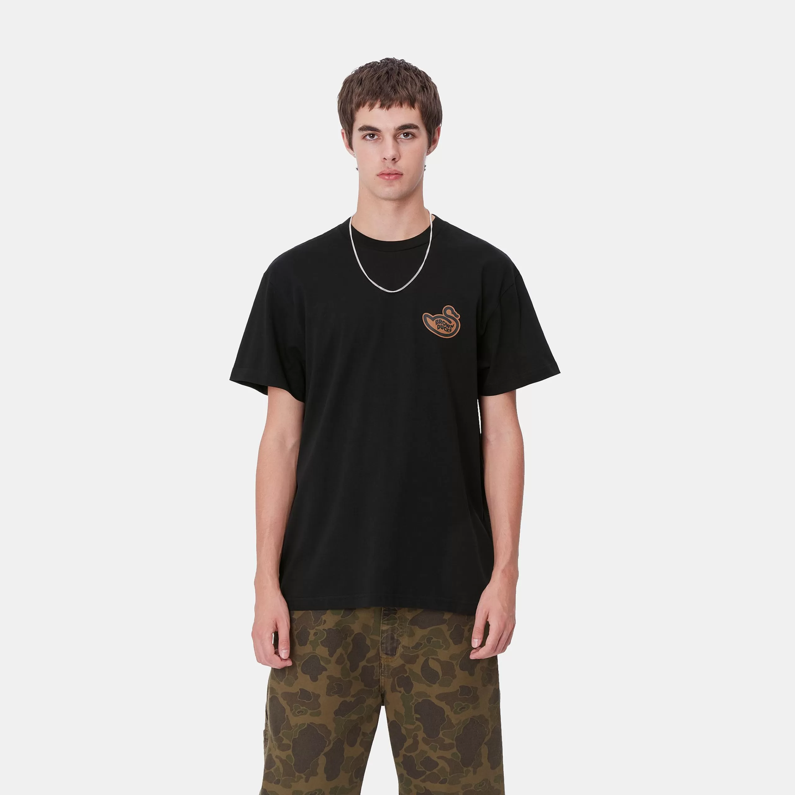 Sale Carhartt WIP S/S Brown Ducks T-Shirt Black
