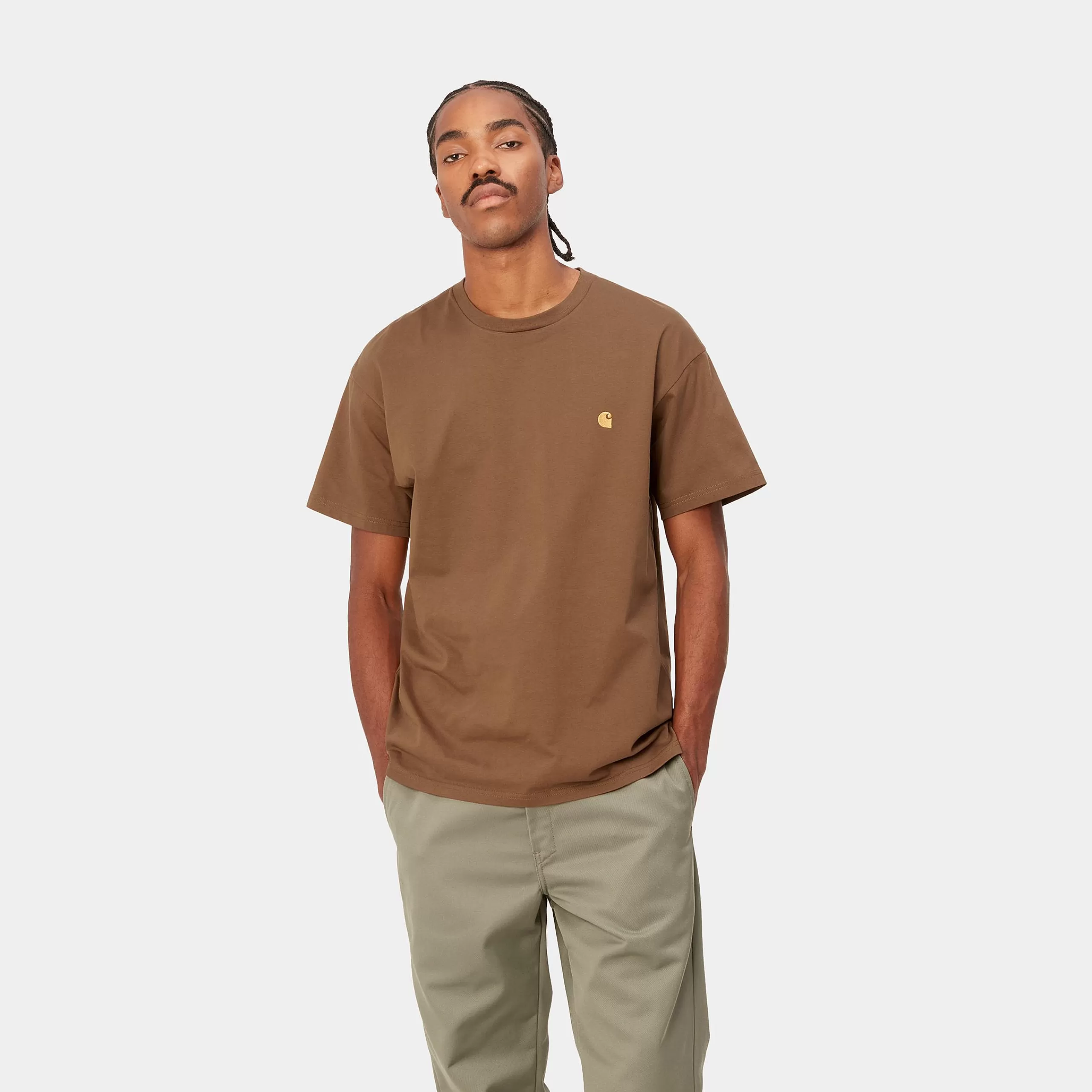 Outlet Carhartt WIP S/S Chase T-Shirt Tamarind / Gold