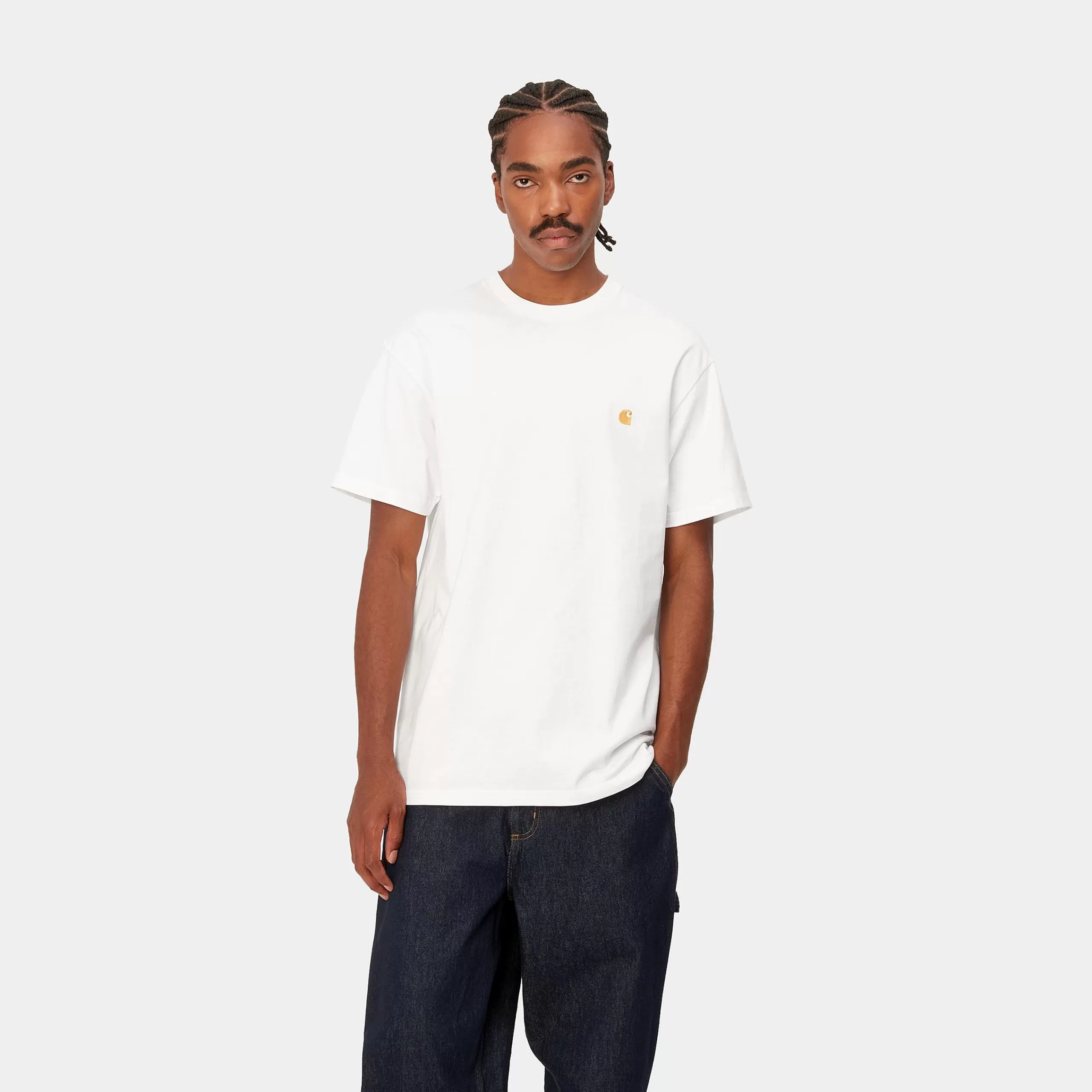 Clearance Carhartt WIP S/S Chase T-Shirt White / Gold