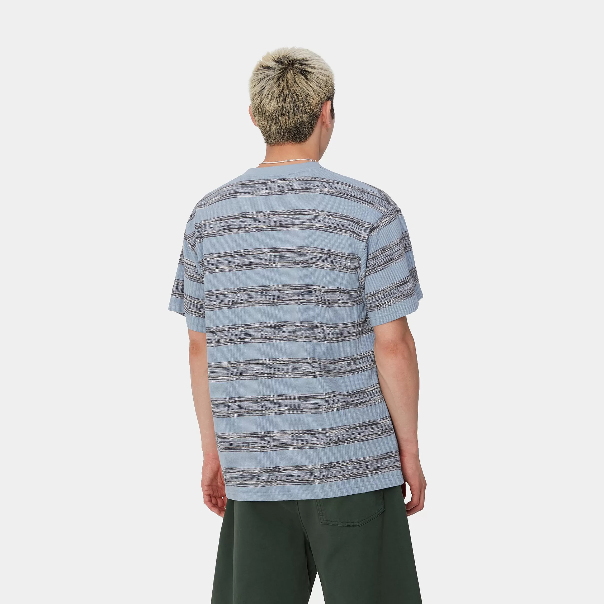Discount Carhartt WIP S/S Dodson Pocket T-Shirt Dodson Stripe Horizontal, Misty Sky