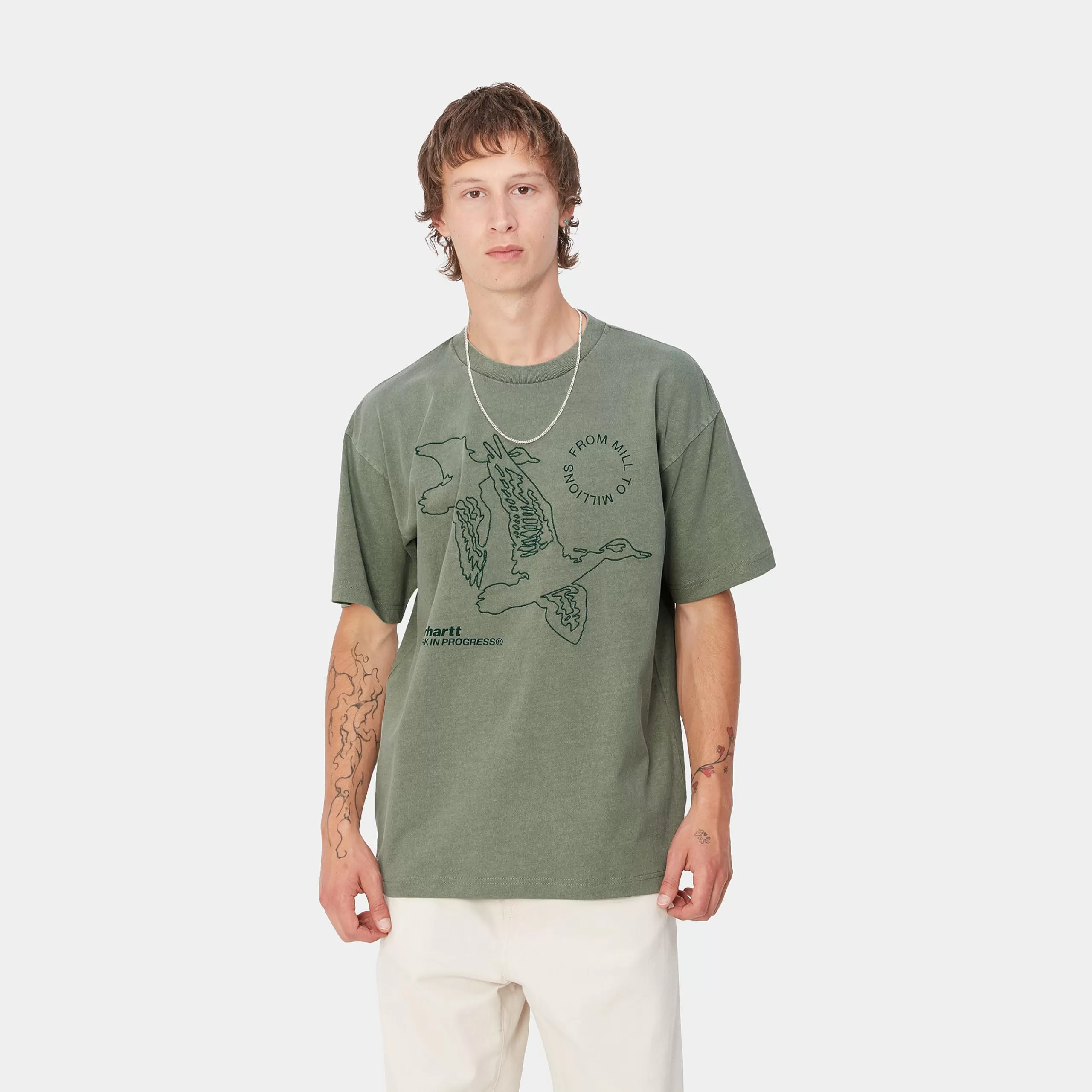 Shop Carhartt WIP S/S Flying Ducks T-Shirt Duck Green
