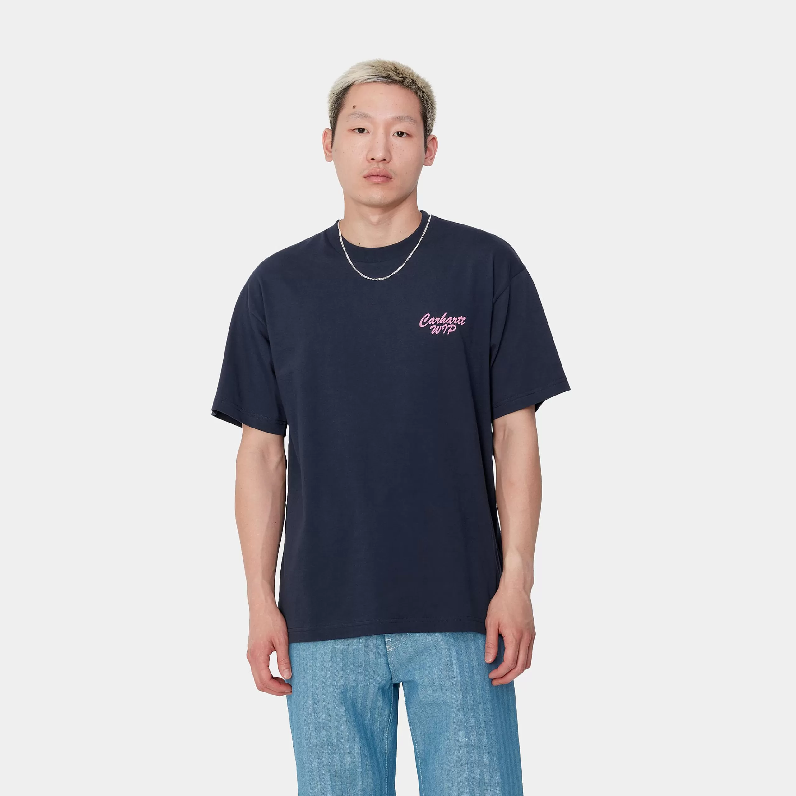 Hot Carhartt WIP S/S Friendship T-Shirt Air Force Blue / Light Pink