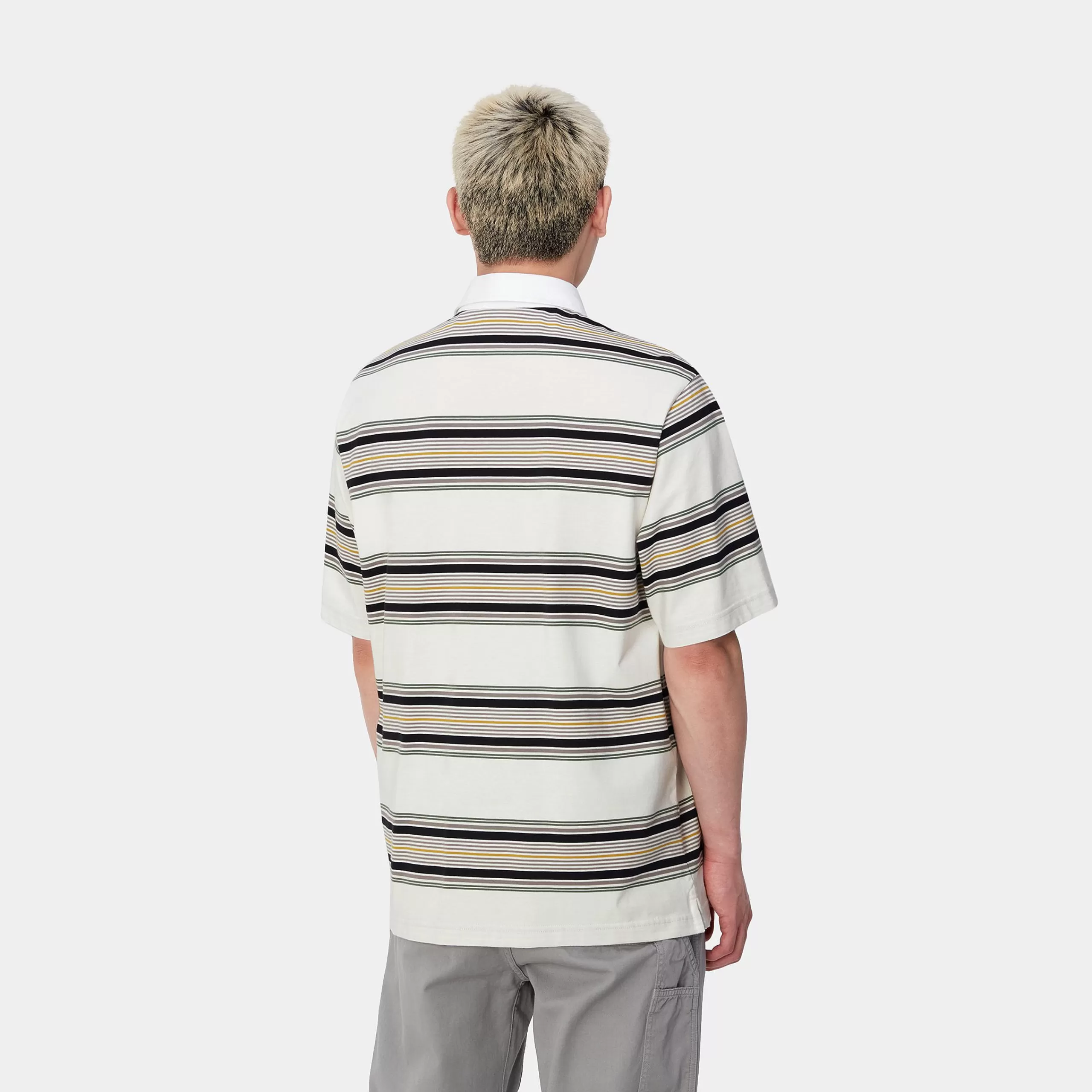 Clearance Carhartt WIP S/S Gaines Rugby Shirt Gaines Stripe, Wax