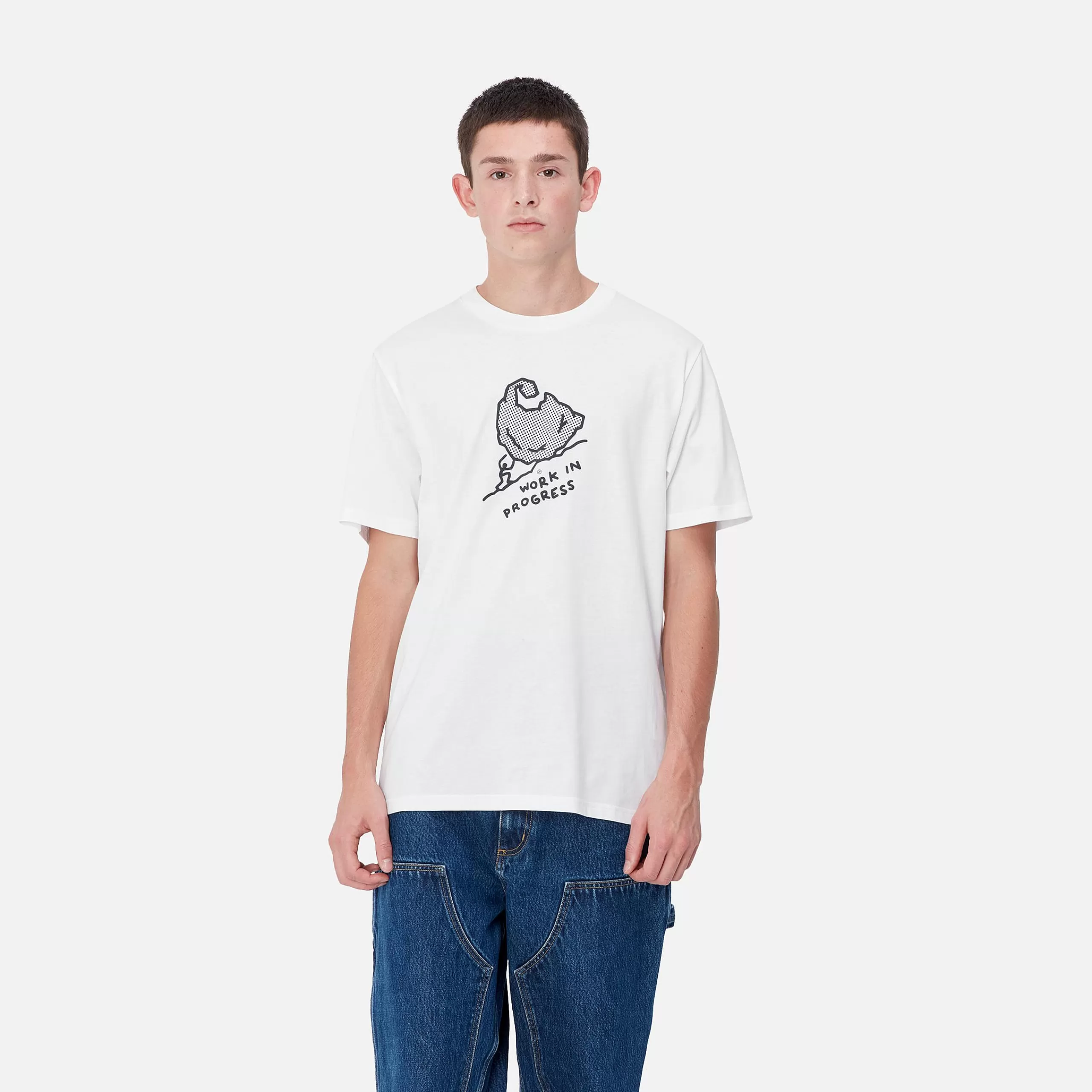 Clearance Carhartt WIP S/S Move On Up T-Shirt White / Black