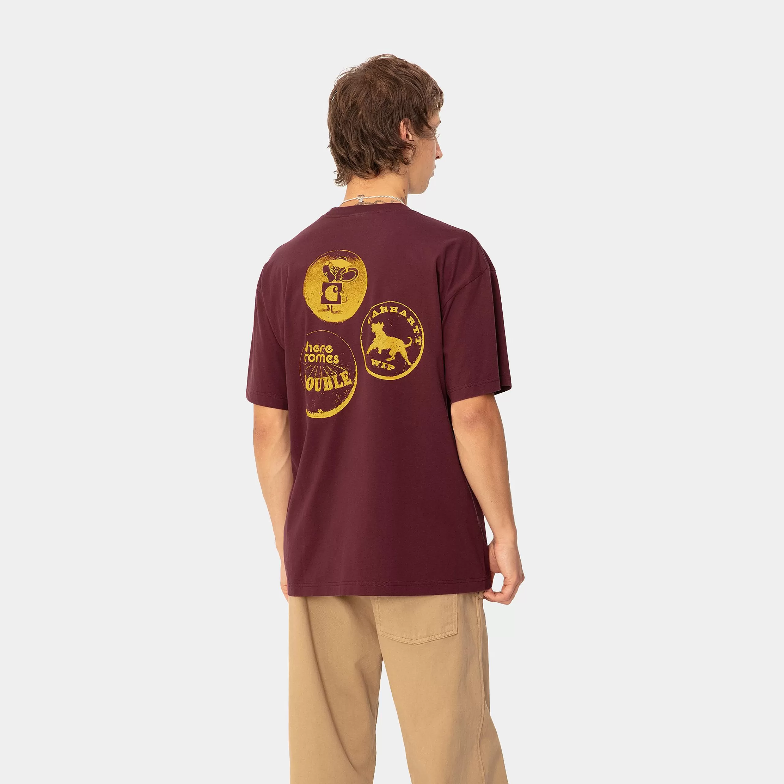 Hot Carhartt WIP S/S Pins T-Shirt Malbec / Orange