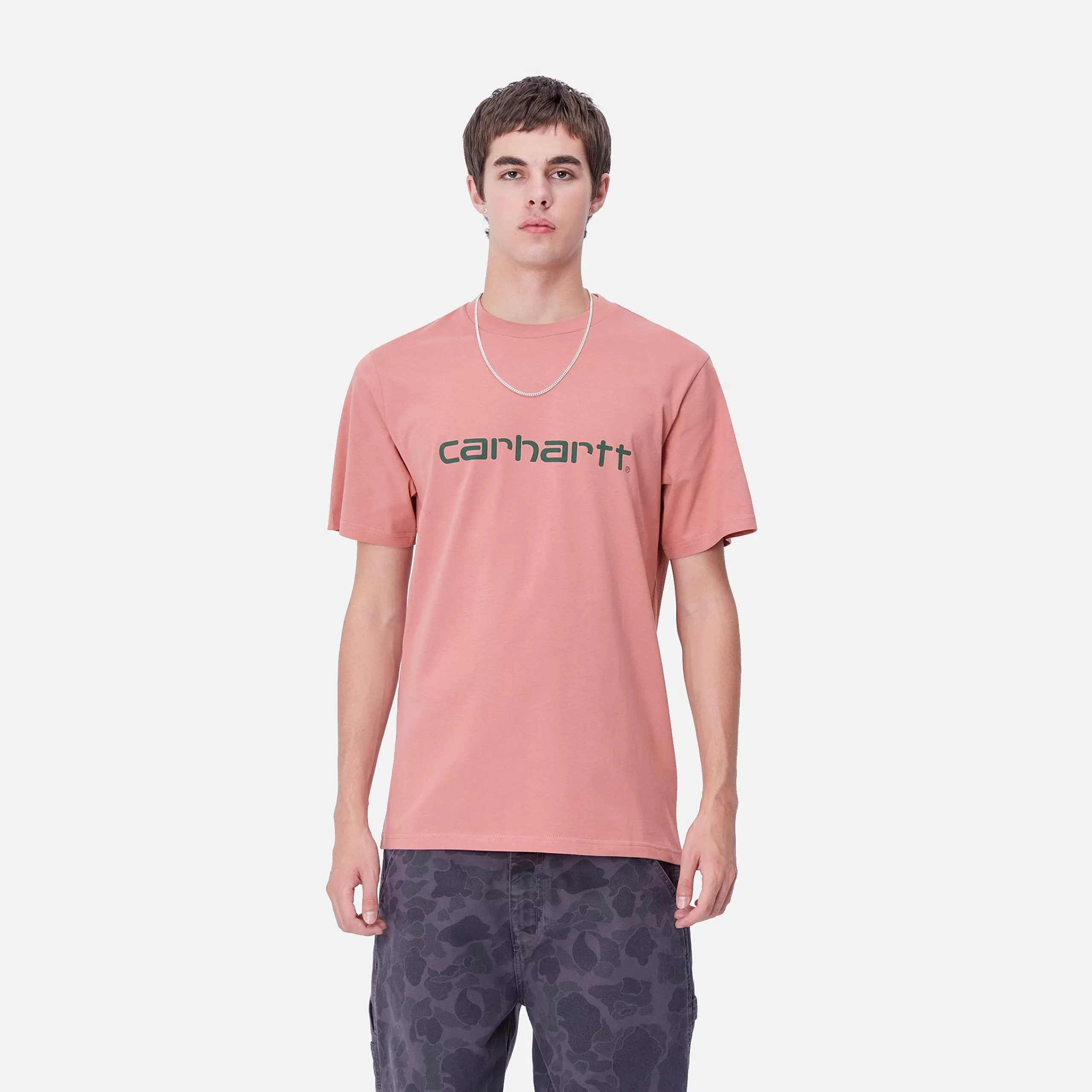 Hot Carhartt WIP S/S Script T-Shirt Dusty Rose / Sycamore Tree
