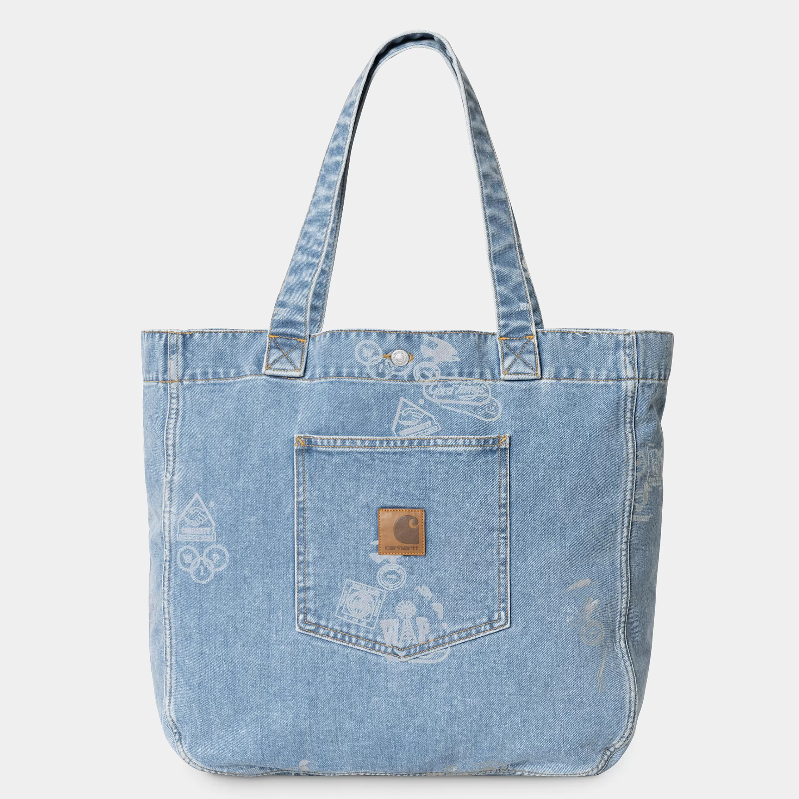Discount Carhartt WIP Stamp Tote Bag Stamp Print, Blue
