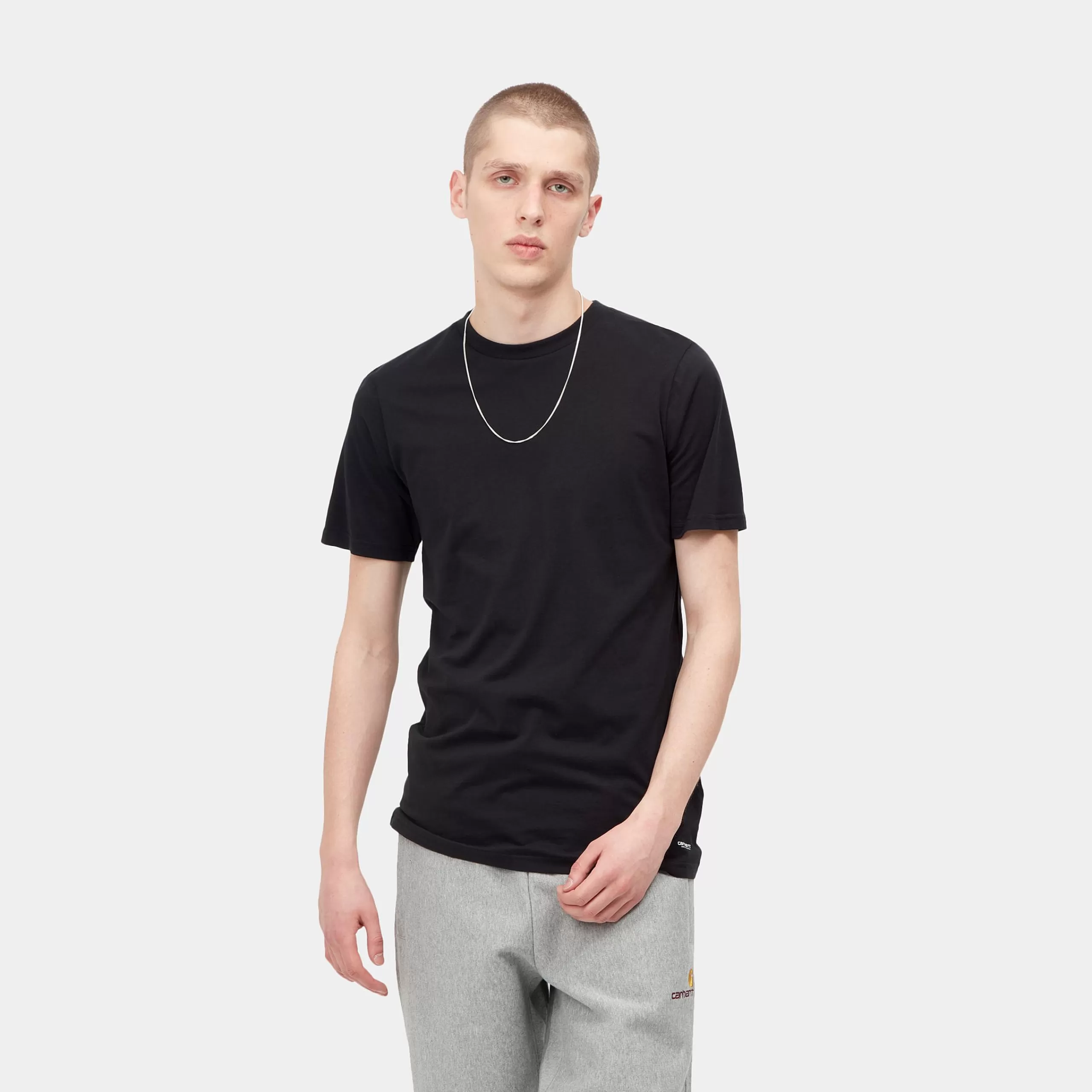 Cheap Carhartt WIP Standard Crew Neck T-Shirt Black + Black