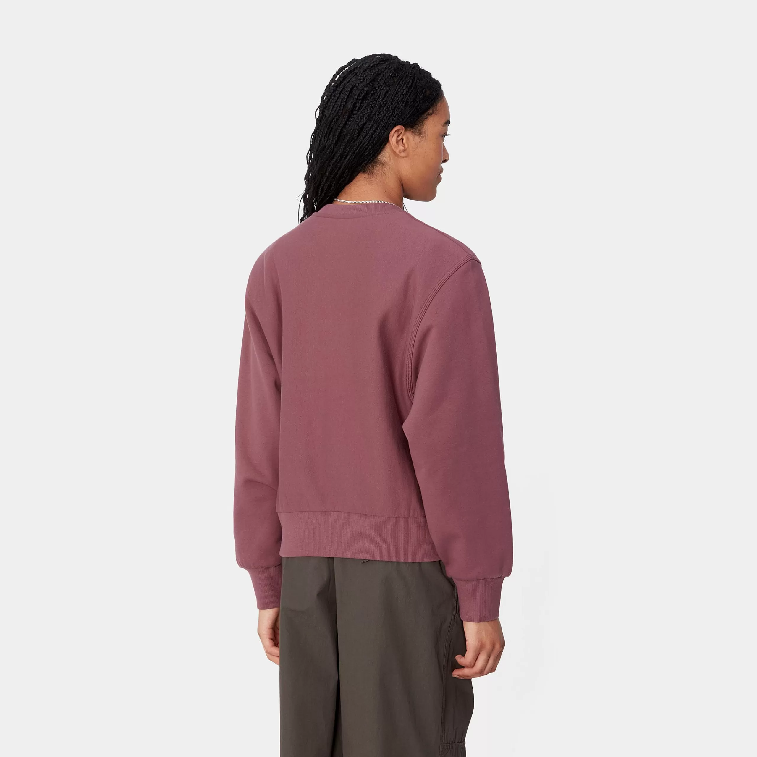 Discount Carhartt WIP W' American Script Sweatshirt Dusty Fuchsia