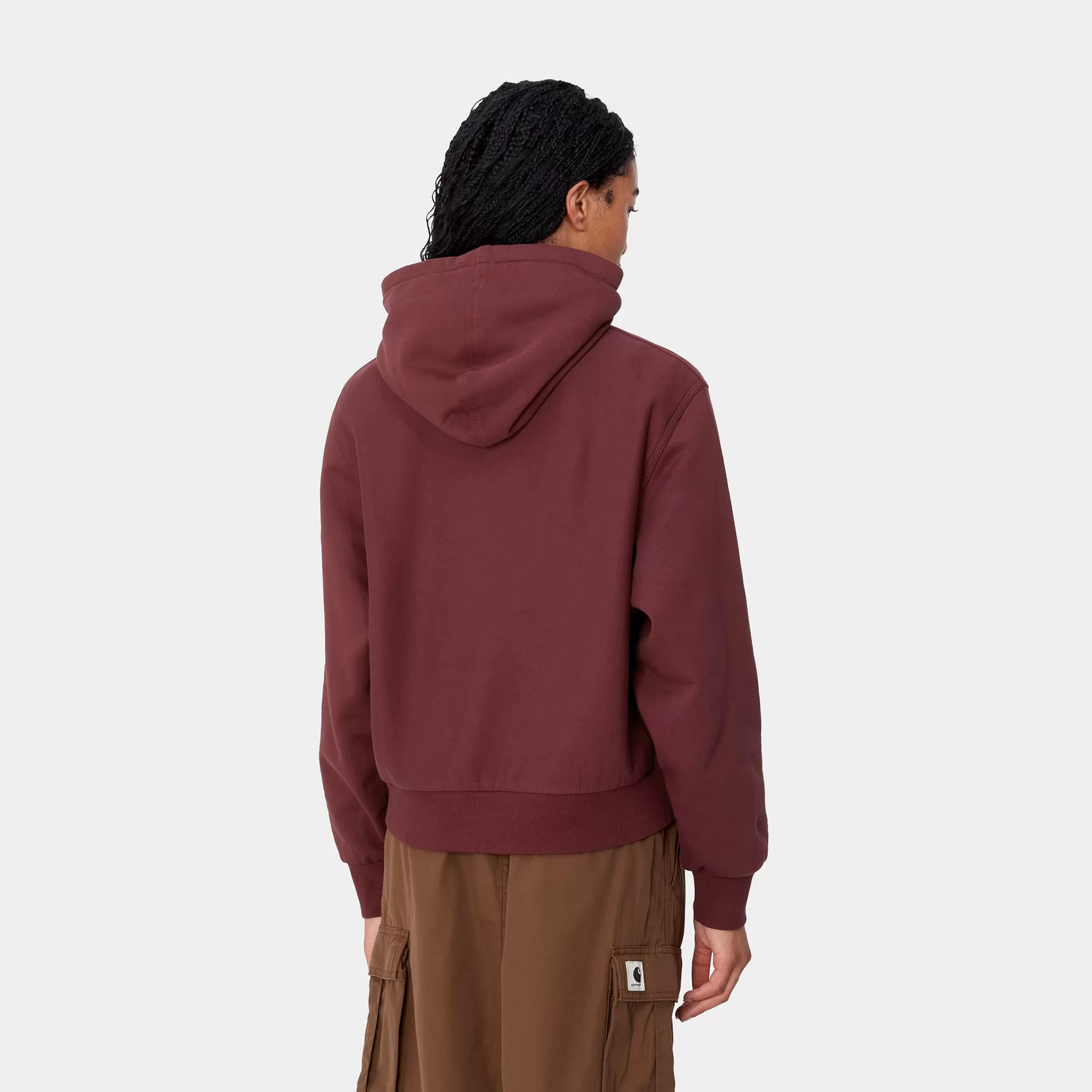 Discount Carhartt WIP W' Hooded American Script Sweatshirt Malbec