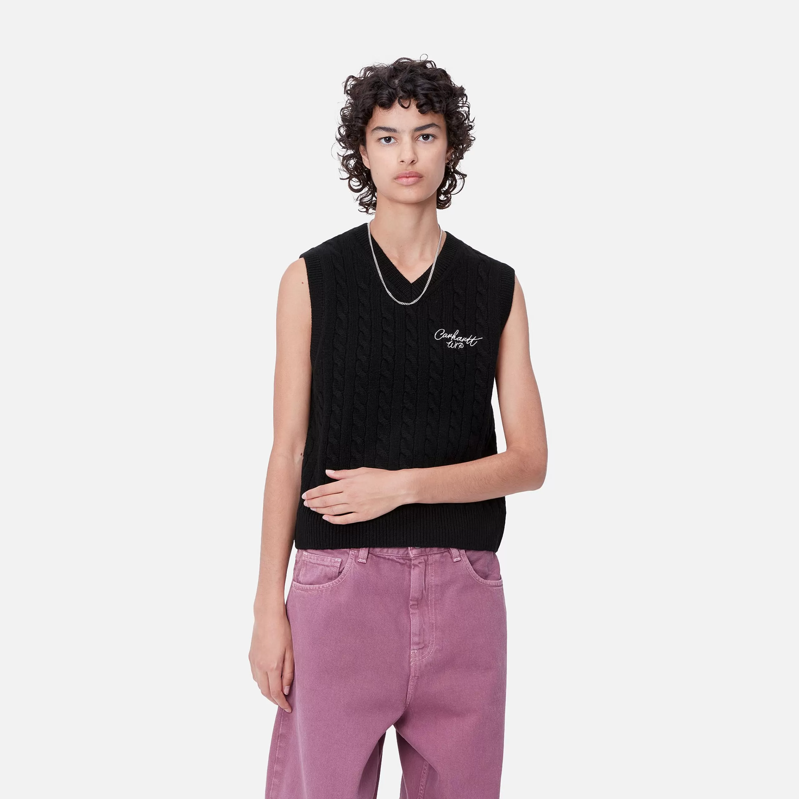 Clearance Carhartt WIP W' Signature Vest Sweater Black / Wax