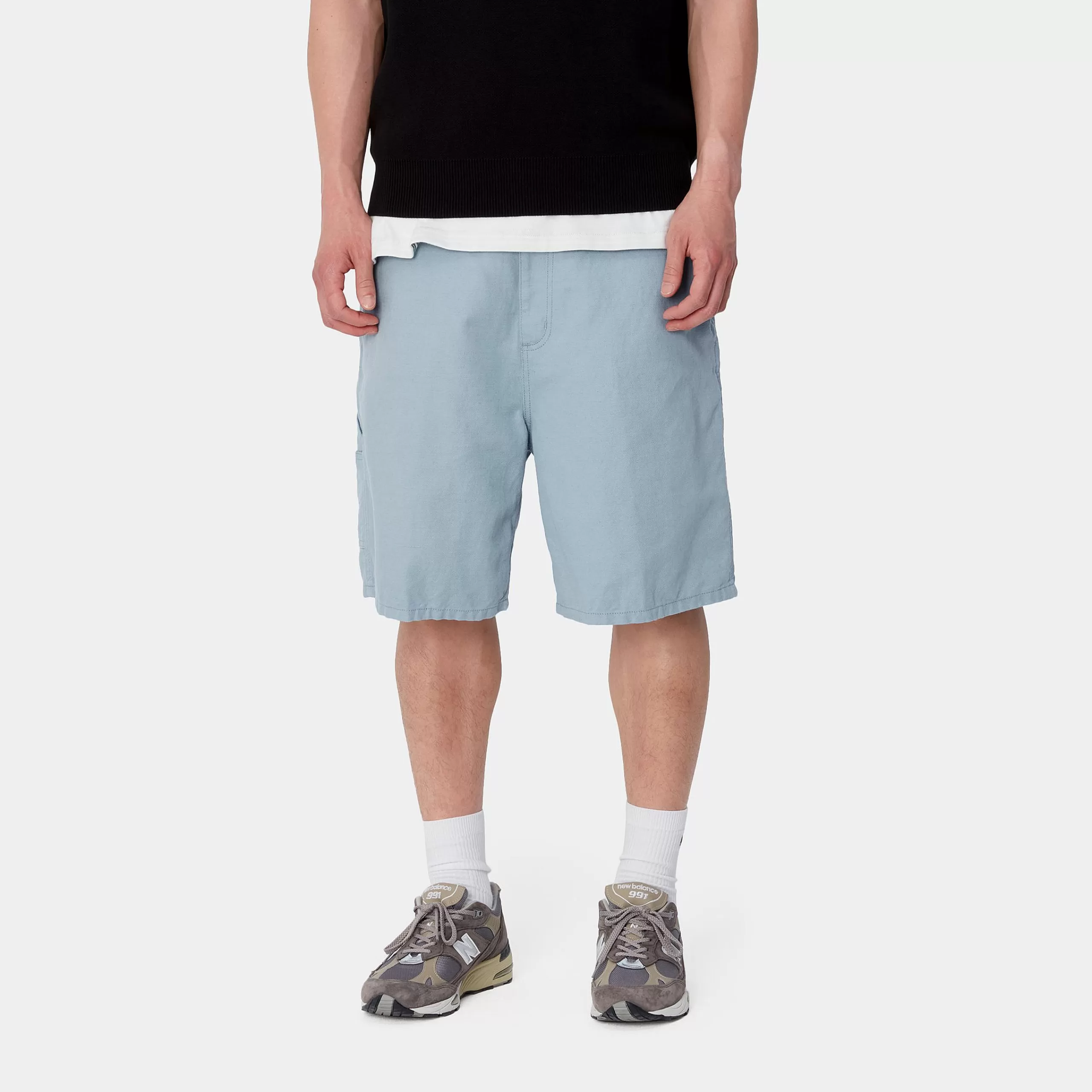 Cheap Carhartt WIP Walter Single Knee Short Misty Sky